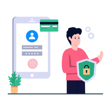 Sicherheit bei der mobilen Anmeldung  Illustration