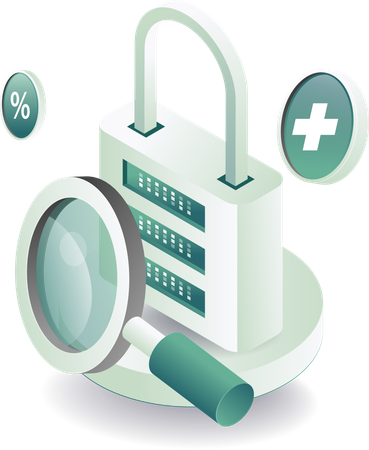 Vorhängeschloss zur Sicherheitsanalyse  Illustration