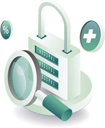 Vorhängeschloss zur Sicherheitsanalyse  Illustration