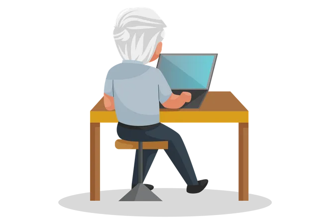 Wachmann mit Laptop  Illustration