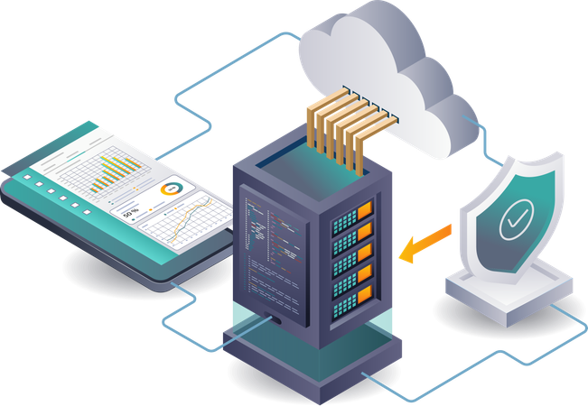 Sicherheitsbewertungssystem für Big Data-Server  Illustration