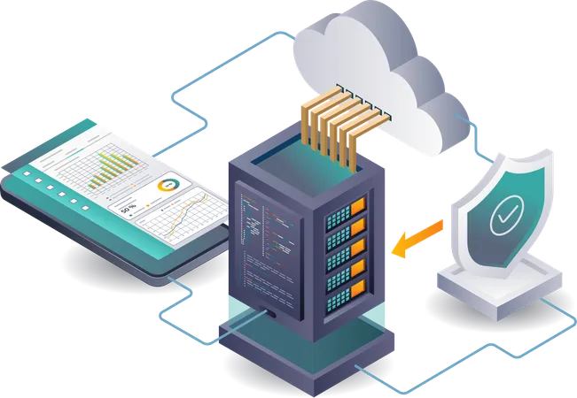 Sicherheitsbewertungssystem für Big Data-Server  Illustration