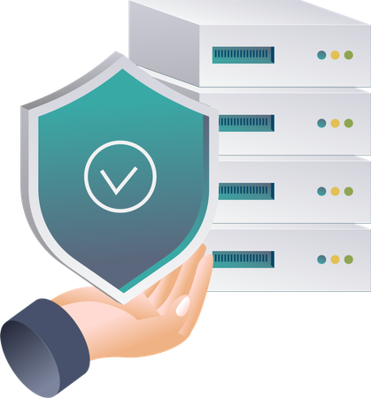 Sicherheitsgarantie in der Hosting-Server-Technologie  Illustration