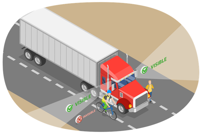 Sicherheitsregeln beim Lkw-Fahren  Illustration