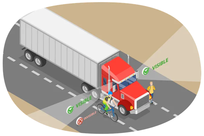 Sicherheitsregeln beim Lkw-Fahren  Illustration