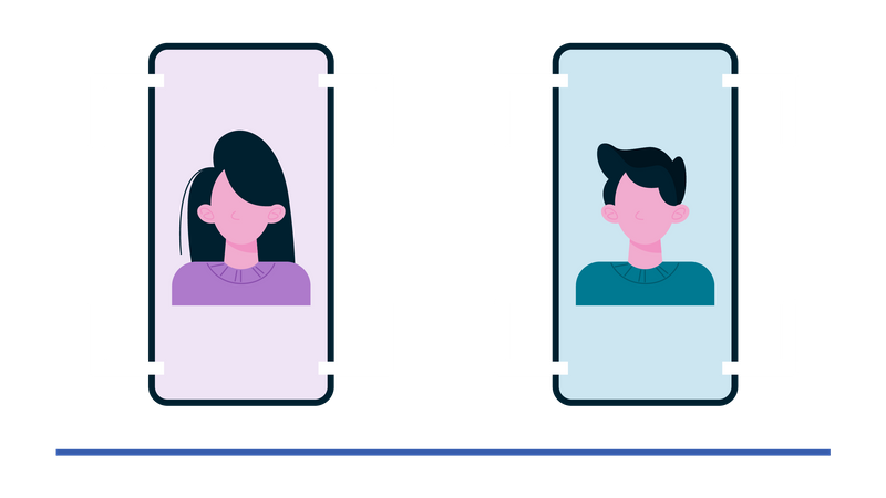 Sicherheitstechnologie zur Gesichtserkennung  Illustration