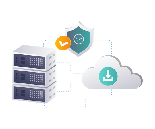 Sicherung sensibler Transaktionen auf Cloud-Servern  Illustration