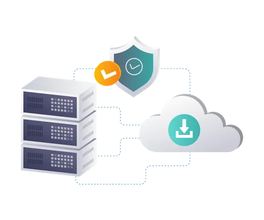 Sicherung sensibler Transaktionen auf Cloud-Servern  Illustration