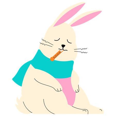 Sick Bunny  Illustration