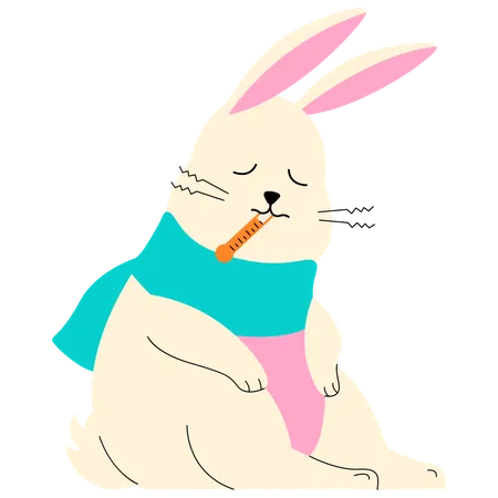 Sick Bunny  Illustration