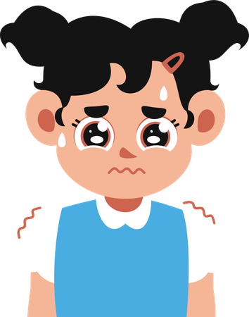 Sick Child Expression  Illustration