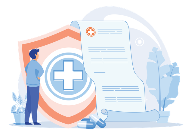 Sick Leave Certificate Treatment Diagnosis Patients  イラスト