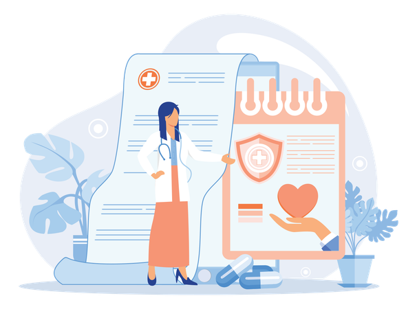 Sick Leave Certificate Treatment Diagnosis Patients  イラスト