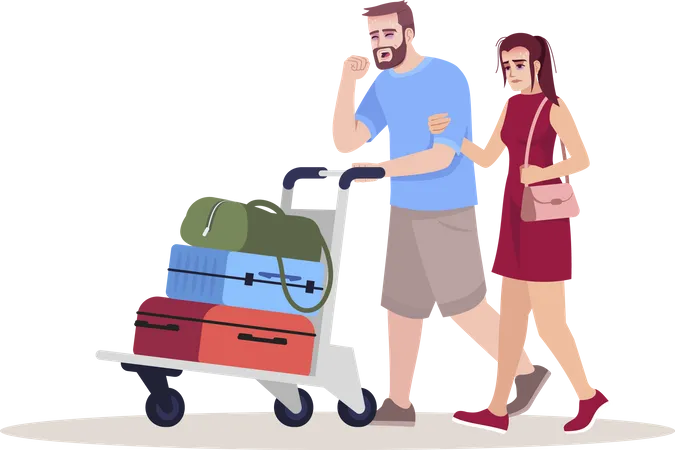 Sick passengers Illustration
