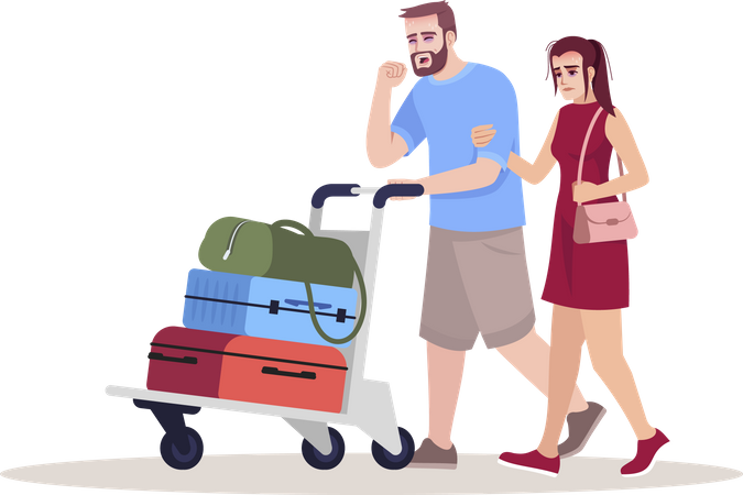 Sick passengers  Illustration