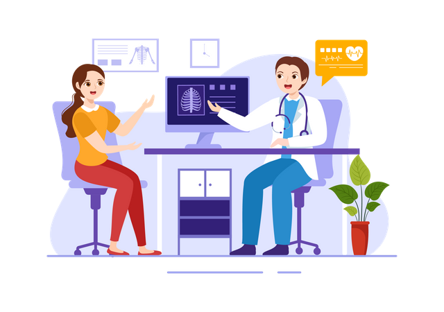 Sick Person At Hospital  Illustration