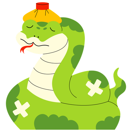 Sick Snake  Illustration