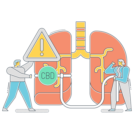 Side effects on lungs due to CBD oil  Illustration