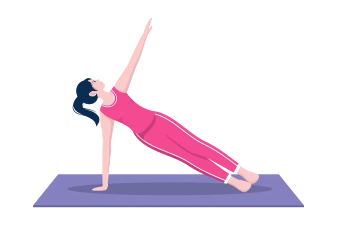 Side plank pose Illustration