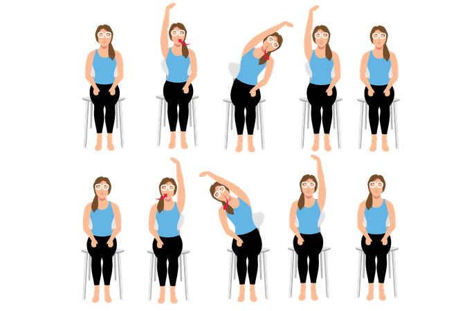 Side to side breathing  Illustration