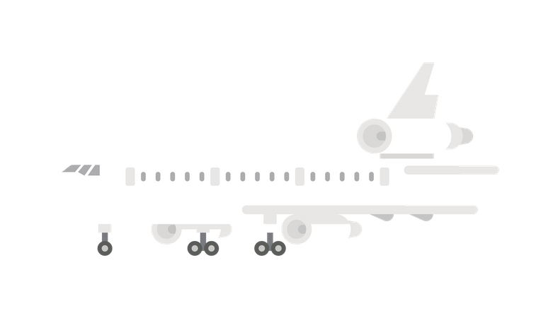 Side view of airplane  イラスト