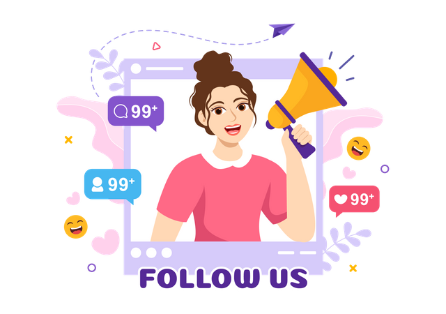 Siga-nos e curta  Ilustração