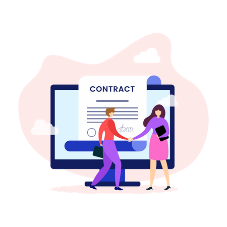 Sign contract successful  Illustration