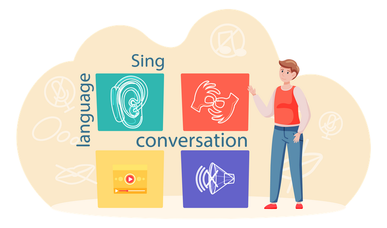 Sign finger language  Illustration