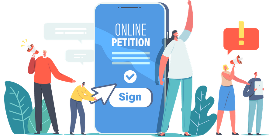 Sign Online Petition  Illustration