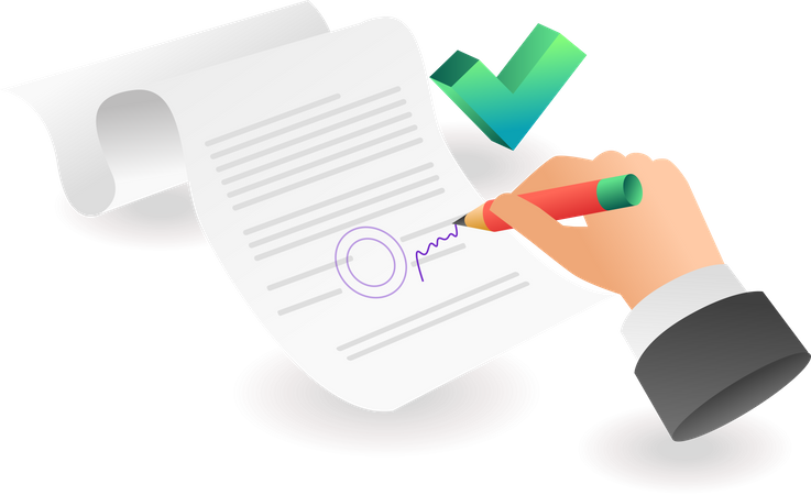 Sign The Contract Acceptance Letter  Illustration