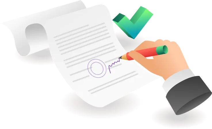 Sign The Contract Acceptance Letter  Illustration