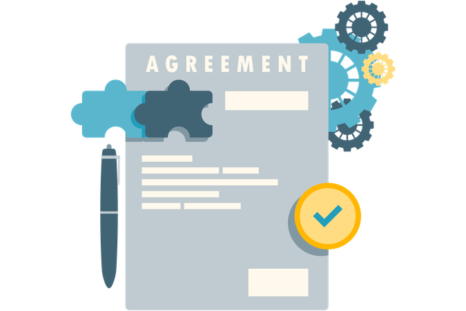 Sign the cooperation agreement  Illustration
