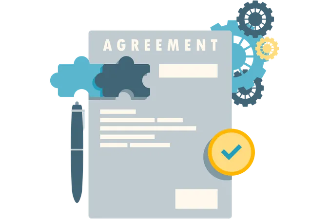Sign the cooperation agreement  Illustration