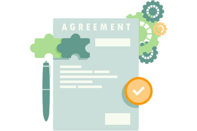 Sign the cooperation agreement  Illustration