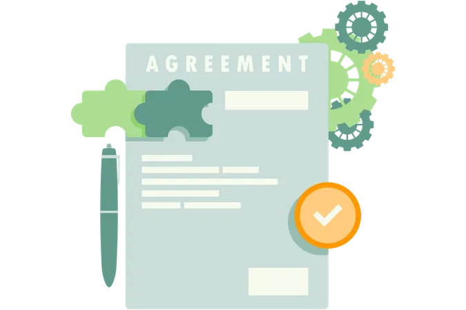 Sign the cooperation agreement  Illustration