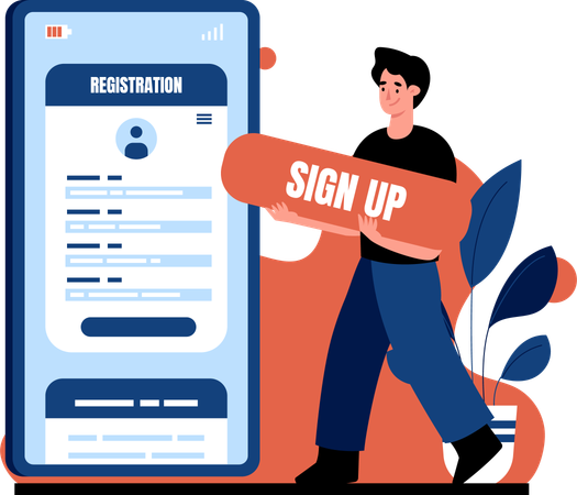 Sign up Account  Illustration