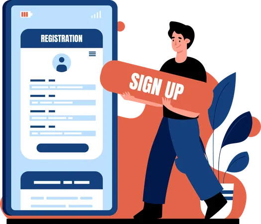 Sign up Account  Illustration