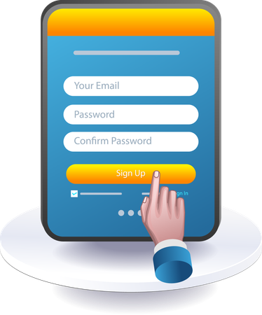 Sign Up for Mobile App Account on Smartphone  Illustration