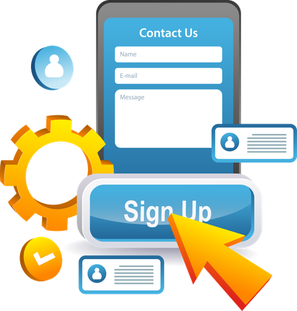 Sign Up on Smartphon Application  Illustration