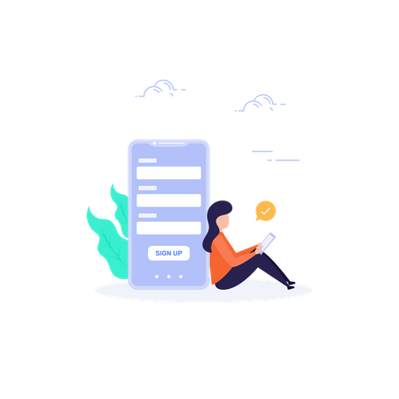 Sign up Page  Illustration