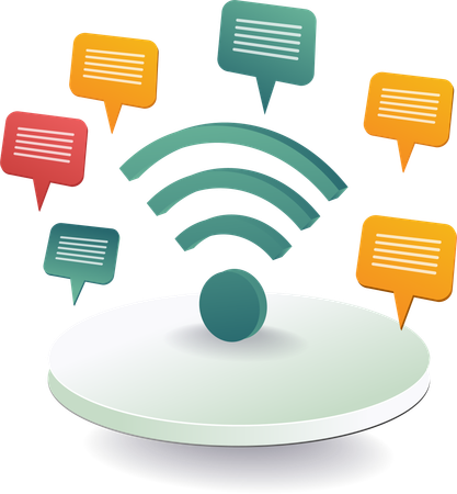 Signal Wifi pour la technologie de conversation en ligne  Illustration