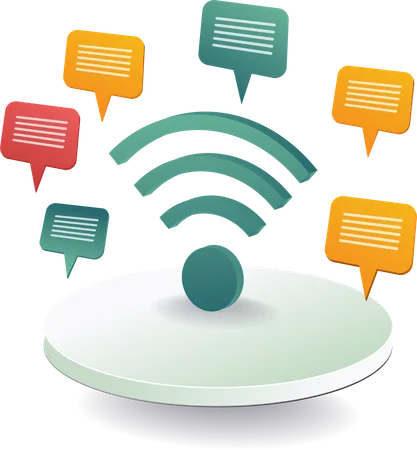 Signal Wifi pour la technologie de conversation en ligne  Illustration