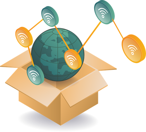 Réseau de signaux Wifi Internet mondial  Illustration