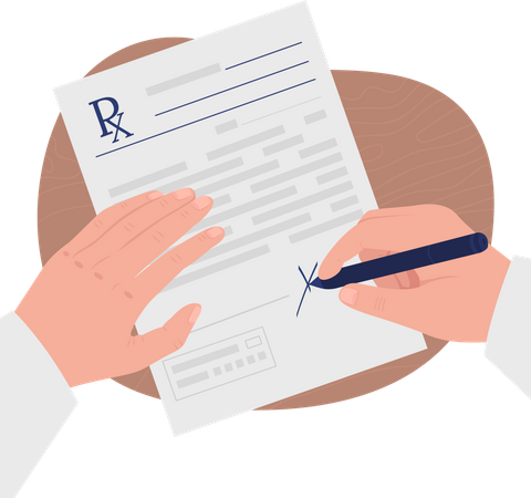 Signature on business document  Illustration