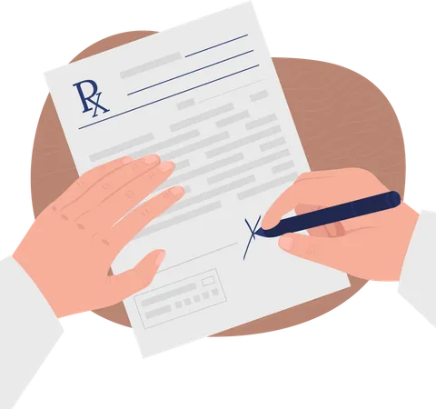 Signature on business document  Illustration