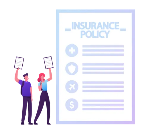 Signed Insurance Policy Contract Illustration