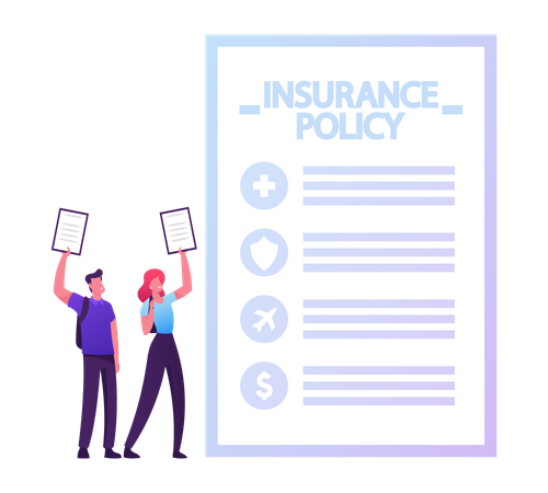 Signed Insurance Policy Contract  Illustration