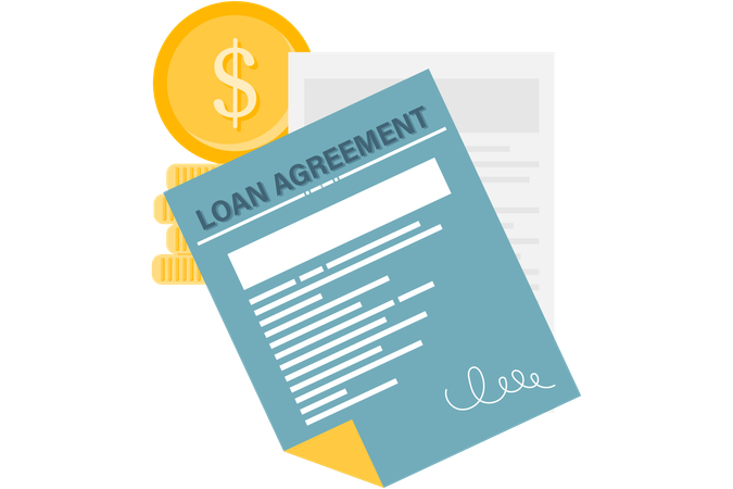 Signed loan agreement  Illustration