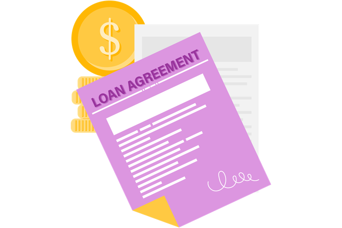 Signed loan agreement  Illustration