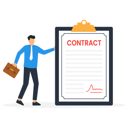 Signing contract  Illustration